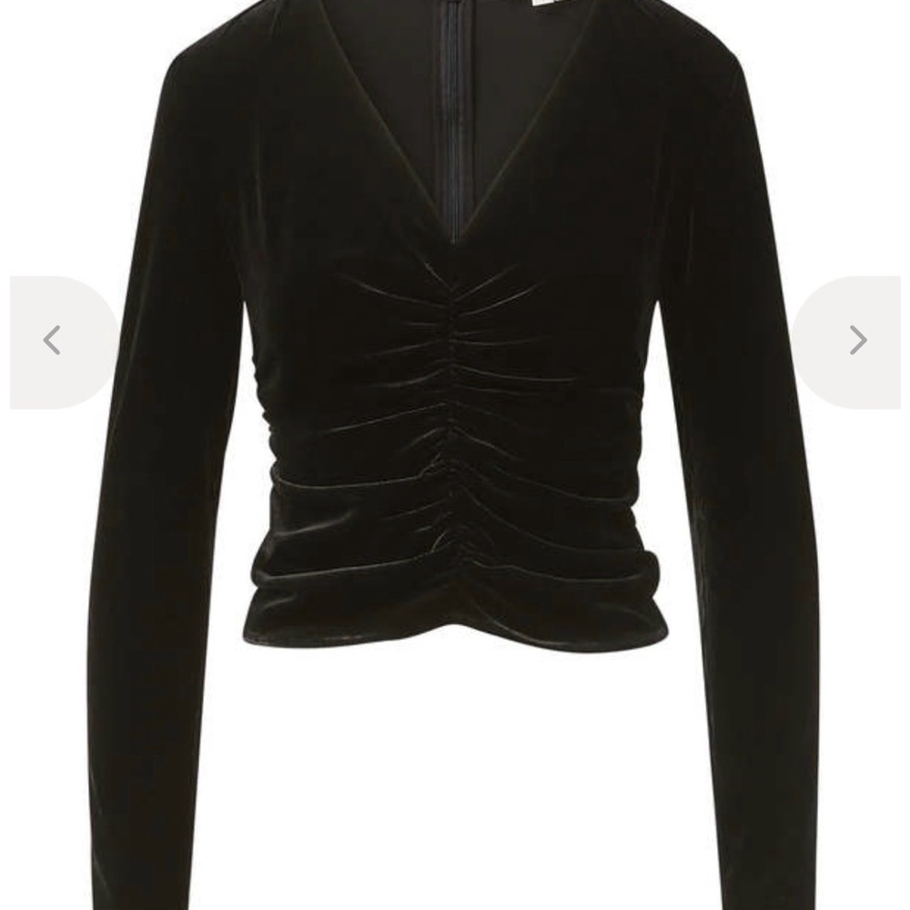 Veronica Beard Pelona Velvet Top Elegant Black V-Neck Women's Top - Picture 7 of 8